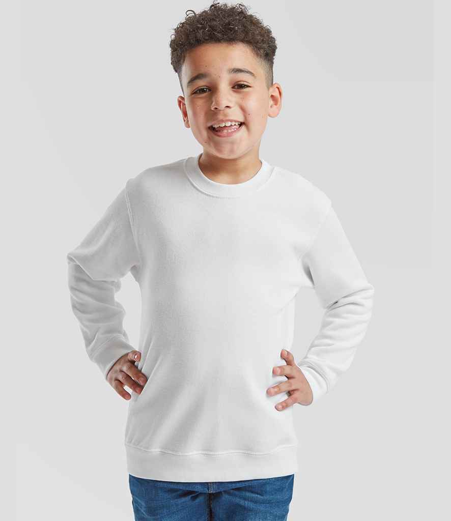 Fruit of the Loom Kids Classic Drop Shoulder Sweatshirt | White