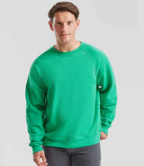 Fruit of the Loom Classic Drop Shoulder Sweatshirt | Heather Green thumbnail 1