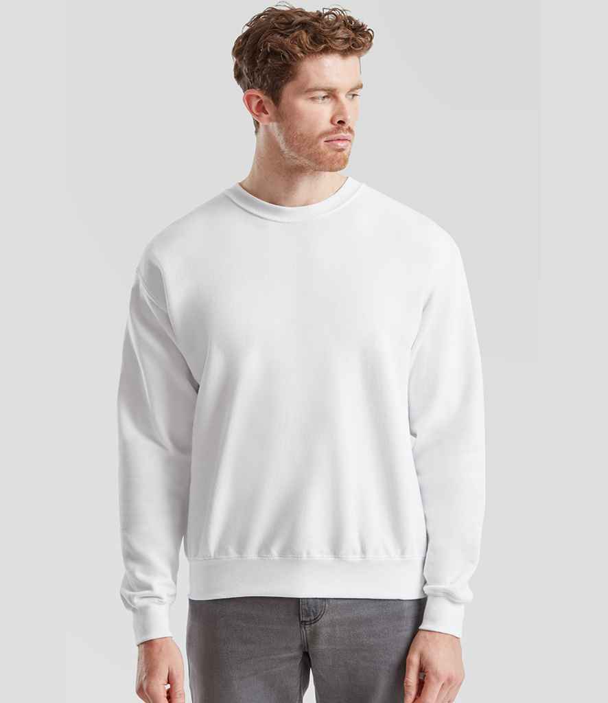 Fruit of the Loom Classic Drop Shoulder Sweatshirt | White