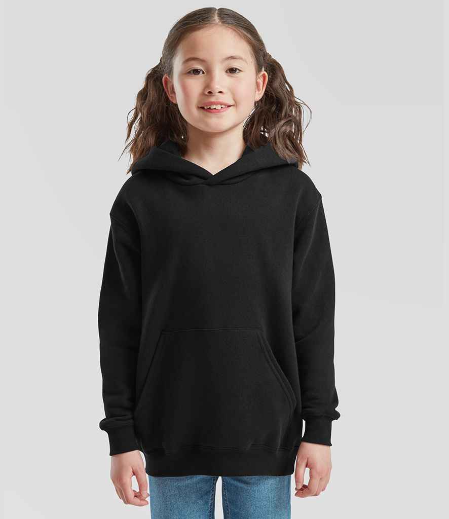 Fruit of the Loom Kids Premium Hooded Sweatshirt | Black