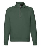 Fruit of the Loom Premium Zip Neck Sweatshirt | Bottle Green thumbnail 4