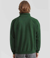 Fruit of the Loom Premium Zip Neck Sweatshirt | Bottle Green thumbnail 2
