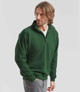 Fruit of the Loom Premium Zip Neck Sweatshirt | Bottle Green thumbnail 3