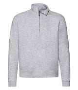 Fruit of the Loom Premium Zip Neck Sweatshirt | Heather Grey thumbnail 4