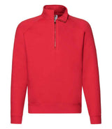 Fruit of the Loom Premium Zip Neck Sweatshirt | Red thumbnail 4