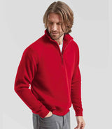 Fruit of the Loom Premium Zip Neck Sweatshirt | Red thumbnail 3
