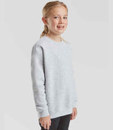 Fruit of the Loom Kids Premium Drop Shoulder Sweatshirt | Heather Grey thumbnail 3