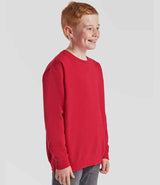 Fruit of the Loom Kids Premium Drop Shoulder Sweatshirt | Red thumbnail 3