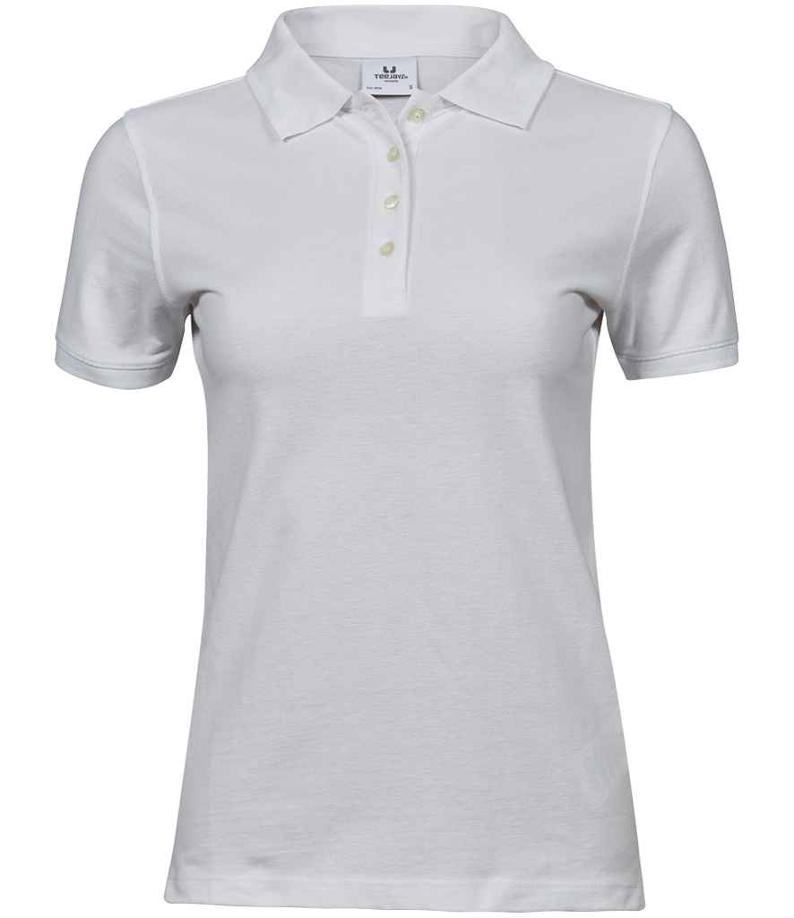 Tee Jays Ladies Heavy Cotton Piqué Polo Shirt | White