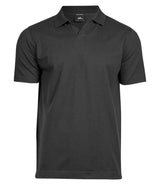 Tee Jays Luxury Stretch V Neck Polo Shirt | Black thumbnail 2