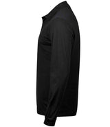 Tee Jays Luxury Stretch Long Sleeve Polo Shirt | Black thumbnail 4