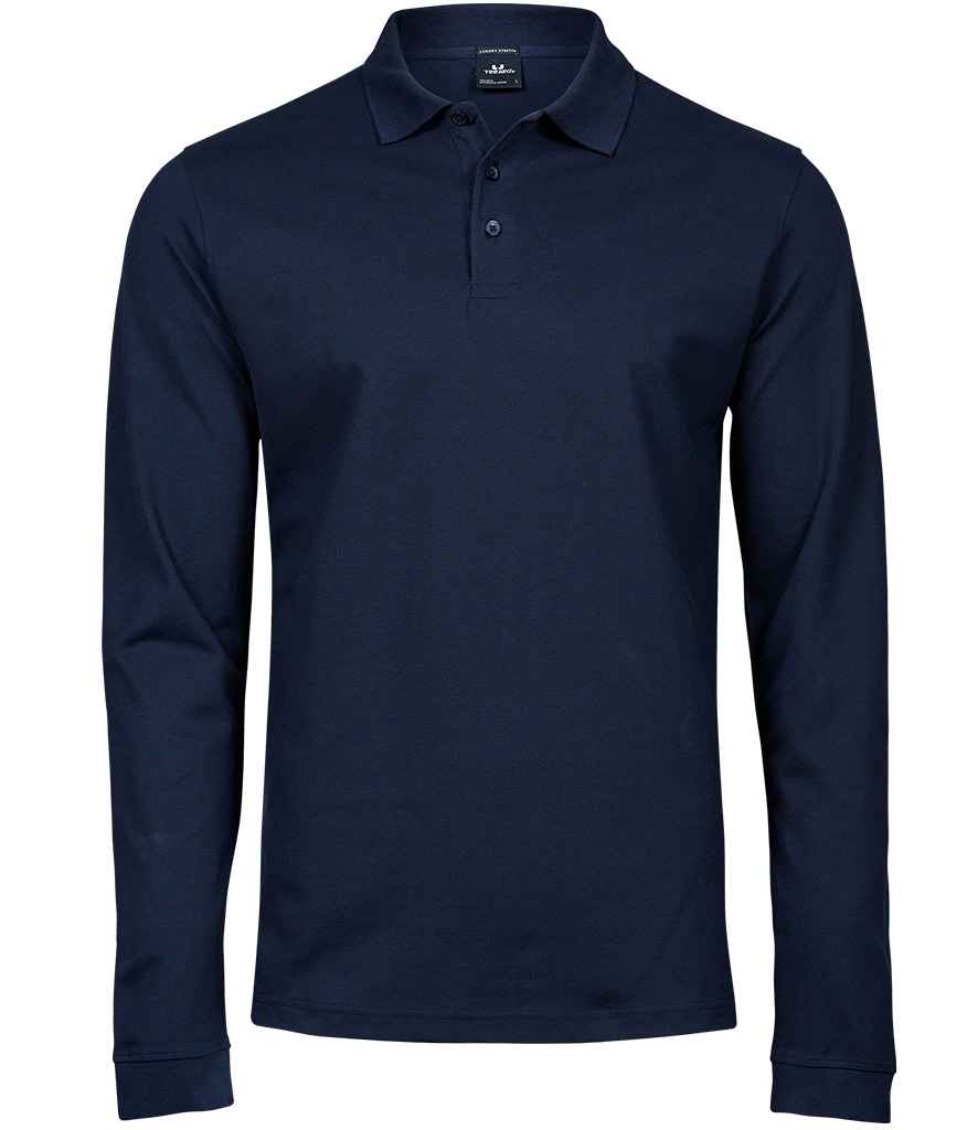 Tee Jays Luxury Stretch Long Sleeve Polo Shirt | Navy
