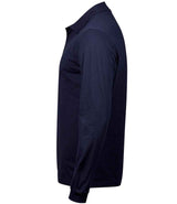 Tee Jays Luxury Stretch Long Sleeve Polo Shirt | Navy thumbnail 3