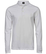 Tee Jays Luxury Stretch Long Sleeve Polo Shirt | White thumbnail 1