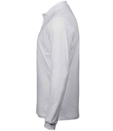 Tee Jays Luxury Stretch Long Sleeve Polo Shirt | White thumbnail 3