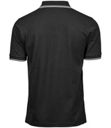 Tee Jays Luxury Stretch Tipped Polo Shirt | Black/White thumbnail 2