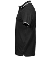 Tee Jays Luxury Stretch Tipped Polo Shirt | Black/White thumbnail 3