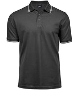 Tee Jays Luxury Stretch Tipped Polo Shirt | Dark Grey/White thumbnail 1