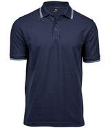 Tee Jays Luxury Stretch Tipped Polo Shirt | Navy/White thumbnail 3
