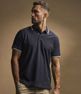 Tee Jays Luxury Stretch Tipped Polo Shirt | Navy/White thumbnail 1