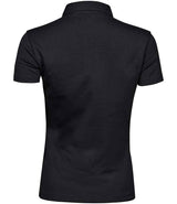 Tee Jays Ladies Pima Cotton Interlock Polo Shirt | Black thumbnail 2