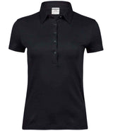 Tee Jays Ladies Pima Cotton Interlock Polo Shirt | Black thumbnail 1