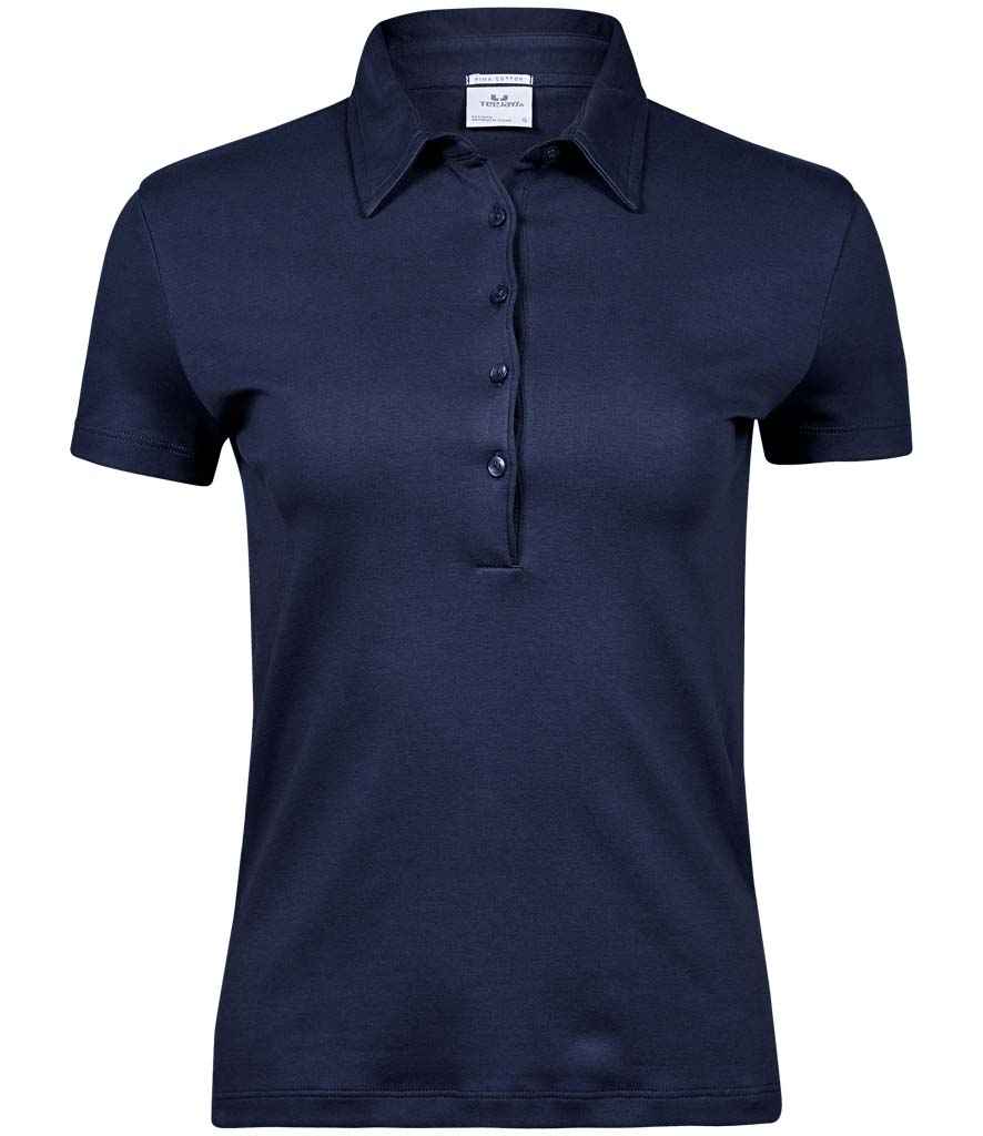 Tee Jays Ladies Pima Cotton Interlock Polo Shirt | Navy