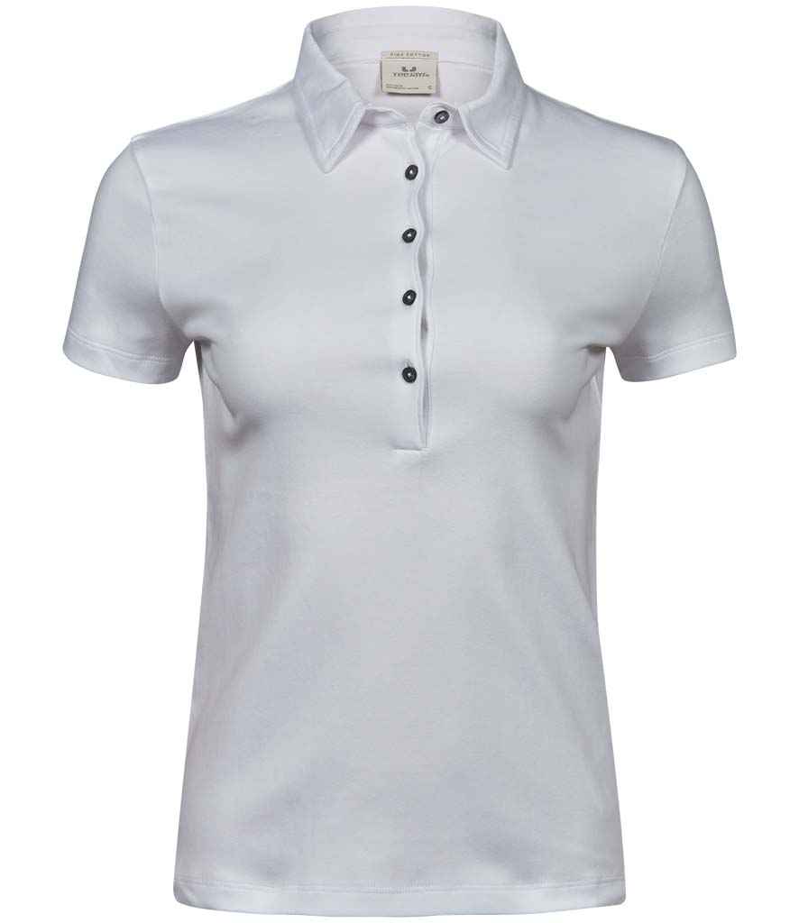 Tee Jays Ladies Pima Cotton Interlock Polo Shirt | White