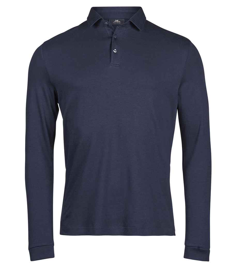 Tee Jays Pima Cotton Long Sleeve Polo Shirt | Navy