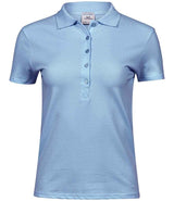 Tee Jays Ladies Luxury Stretch Polo Shirt | Light Blue thumbnail 1