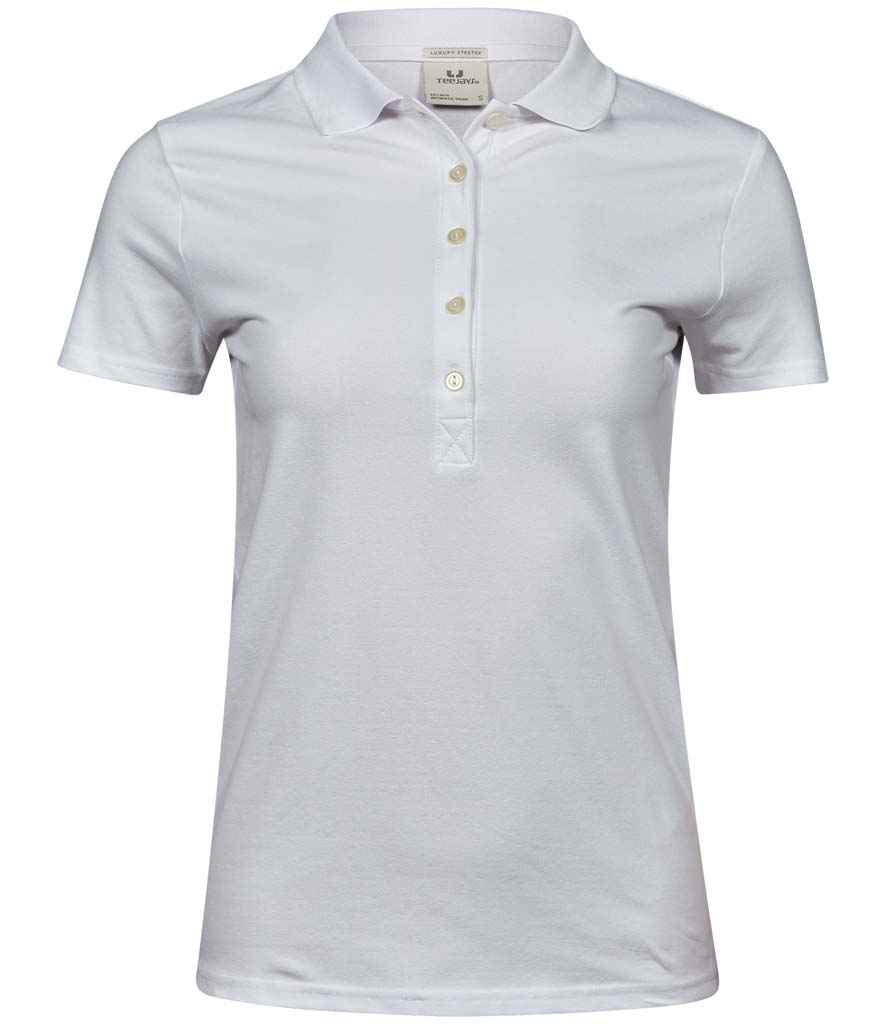 Tee Jays Ladies Luxury Stretch Polo Shirt | White