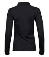 Tee Jays Ladies Luxury Stretch Long Sleeve Polo Shirt | Black thumbnail 3