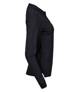 Tee Jays Ladies Luxury Stretch Long Sleeve Polo Shirt | Black thumbnail 5