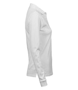 Tee Jays Ladies Luxury Stretch Long Sleeve Polo Shirt | White thumbnail 4