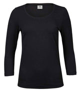 Tee Jays Ladies Stretch 3/4 Sleeve T-Shirt | Black thumbnail 2