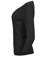 Tee Jays Ladies Stretch 3/4 Sleeve T-Shirt | Black thumbnail 4