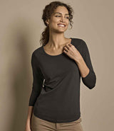 Tee Jays Ladies Stretch 3/4 Sleeve T-Shirt | Black thumbnail 1