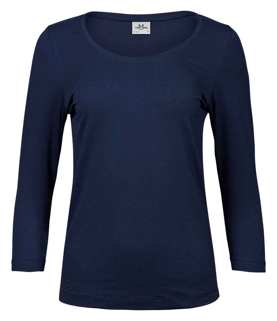 Tee Jays Ladies Stretch 3/4 Sleeve T-Shirt | Navy