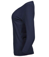Tee Jays Ladies Stretch 3/4 Sleeve T-Shirt | Navy thumbnail 3