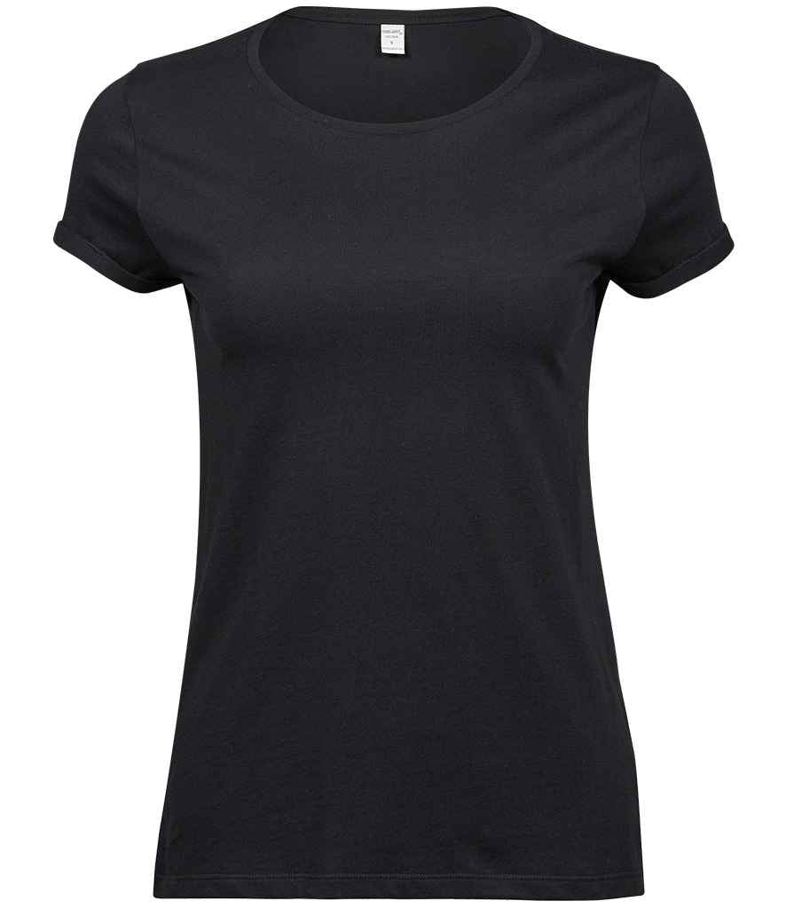 Tee Jays Ladies Roll-Up T-Shirt | Black
