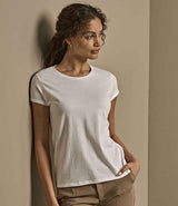 Tee Jays Ladies Roll-Up T-Shirt | White thumbnail 1