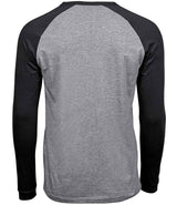 Tee Jays Long Sleeve Baseball T-Shirt | Heather Grey/Black thumbnail 2