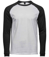 Tee Jays Long Sleeve Baseball T-Shirt | White/Black thumbnail 1