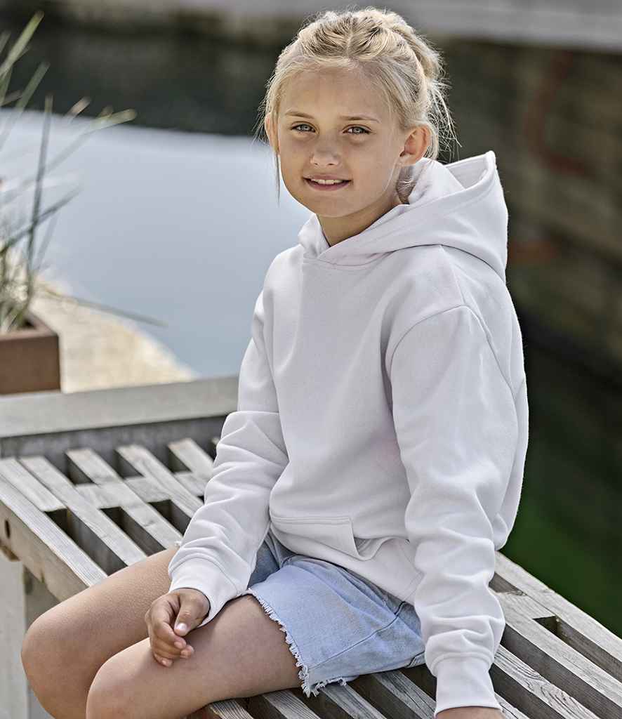 Tee Jays Kids Unlabeled Hooded Sweatshirt | White
