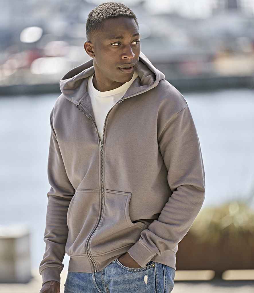 Tee Jays Unlabeled Hooded Full Zip Sweatshirt | Cement