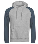 Tee Jays Unlabeled Two-Tone Hooded Sweatshirt | Heather Grey/Ink thumbnail 1