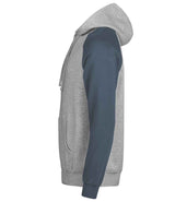 Tee Jays Unlabeled Two-Tone Hooded Sweatshirt | Heather Grey/Ink thumbnail 3
