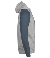 Tee Jays Unlabeled Two-Tone Hooded Sweatshirt | Heather Grey/Ink thumbnail 4