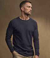 Tee Jays Long Sleeve Interlock T-Shirt | Navy thumbnail 1