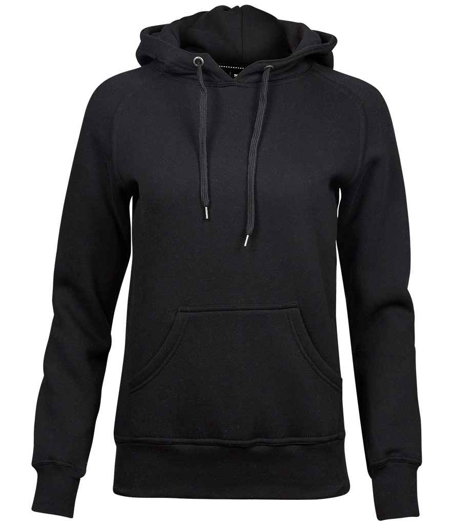 Tee Jays Ladies Raglan Hooded Sweatshirt | Black